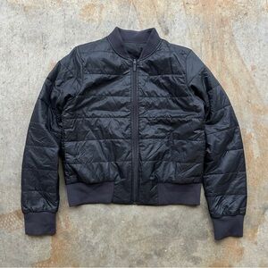 Lululemon Non-Stop Reversible Bomber Jacket in black.